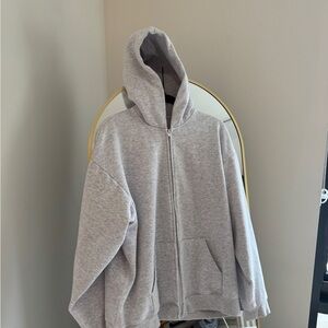 Skims Classic Zip Up Hoodie in Grey